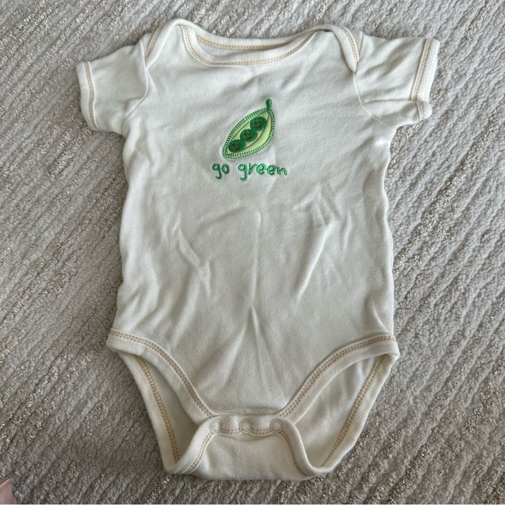 HB 0-3M Beige Organic Cotton Baby Onesie